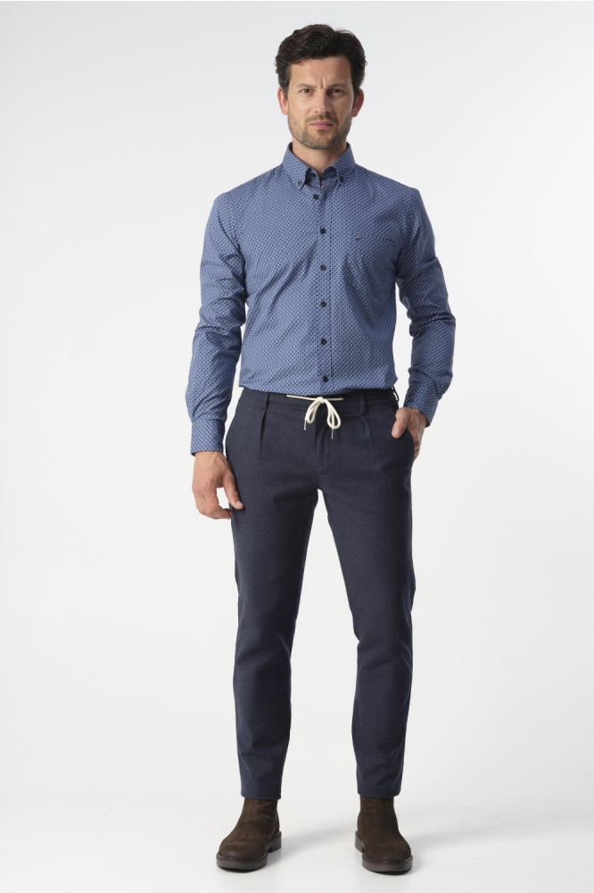 RANGER OVERHEMD 099198 001 3866 MEDIEVAL BLUE DESSIN